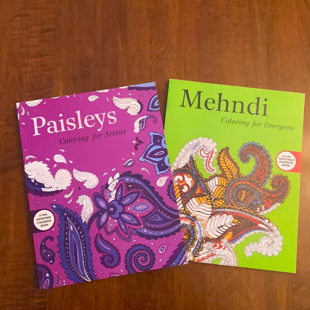 Two Adult Coloring Books (46 pages each)